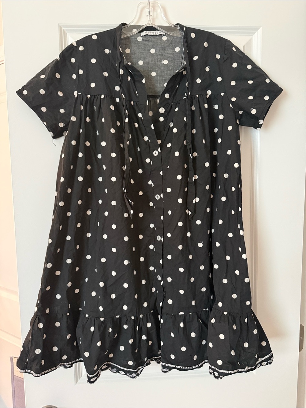 Vivetta Black & White Polka Dot Dress - Lightweight Short Sleeve